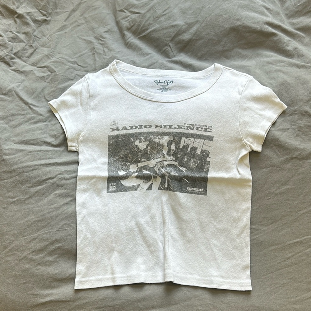 Brandy Melville John Galt White Radio Silence Top